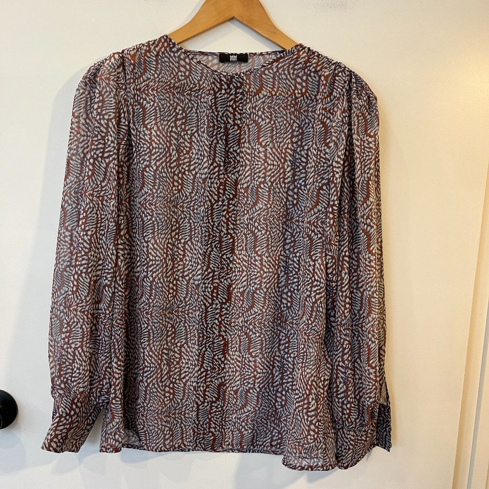 NWOT Riani Multicoloured Long Sleeve Blouse Size 6